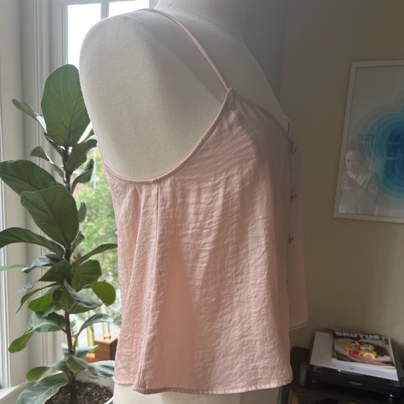 Midnight Bakery Luxe Pink Mock Button Down Camisole Valentine’s Day - Picture 5 of 7